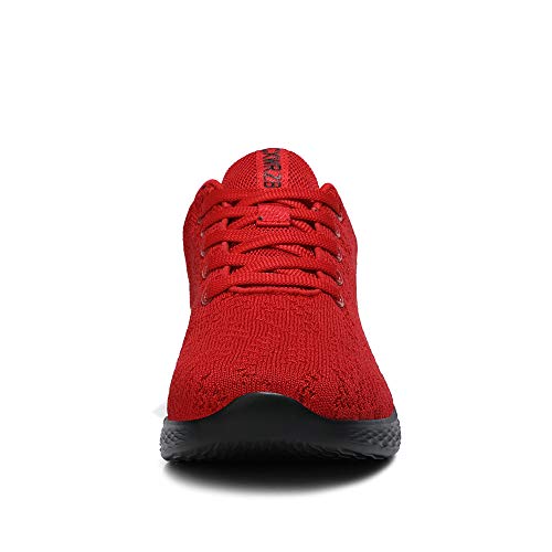 CXWRZB Mujer Gimnasia Ligero Sneakers Zapatillas de Deportivos de Running para Rojo Negro C 38 EU