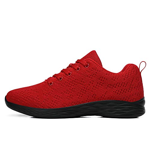 CXWRZB Mujer Gimnasia Ligero Sneakers Zapatillas de Deportivos de Running para Rojo Negro C 38 EU