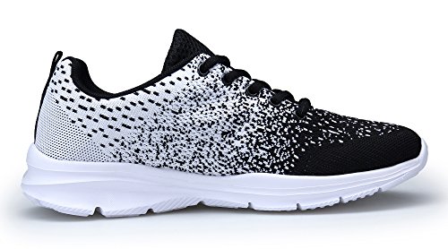DAFENP Zapatillas de Running para Hombre Mujer Zapatos para Correr y Asfalto Aire Libre y Deportes Calzado Ligero Transpirable XZ747-M-blackwhite2-EU41