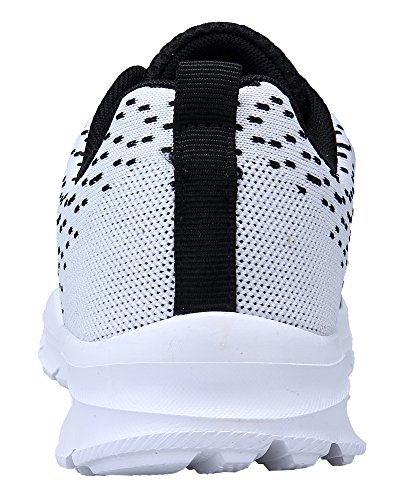 DAFENP Zapatillas de Running para Hombre Mujer Zapatos para Correr y Asfalto Aire Libre y Deportes Calzado Ligero Transpirable XZ747-M-blackwhite2-EU41