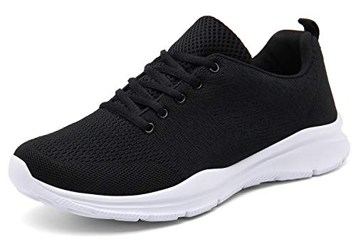 DAFENP Zapatillas de Running para Hombre Mujer Zapatos para Correr y Asfalto Aire Libre y Deportes Calzado Ligero Transpirable XZ747-M-halfblack-EU43