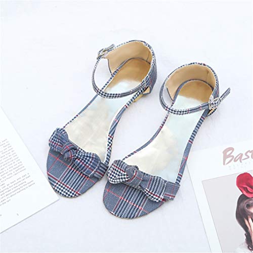 Damas Sandalias Planas Verano Tacón bajo Peep-Toe Espalda Abierta Mariposa Nudo Ocio Vacaciones al Aire Libre Mujeres Hebilla de Hebilla Zapatos de Correa