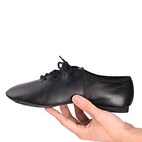 DANCEYOU Zapatos de Baile de Jazz con Cordones Zapatos de Danza Modern Suela Cuero para Niños y Adultos 39 EU