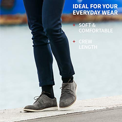 DANISH ENDURANCE 6 Pares Calcetines Clásicos de Algodón, para Hombre y Mujer, de Vestir, Cómodos, Transpirables, para el Uso Diario, Negro, Gris, Rojo (Negro, EU 39-42)