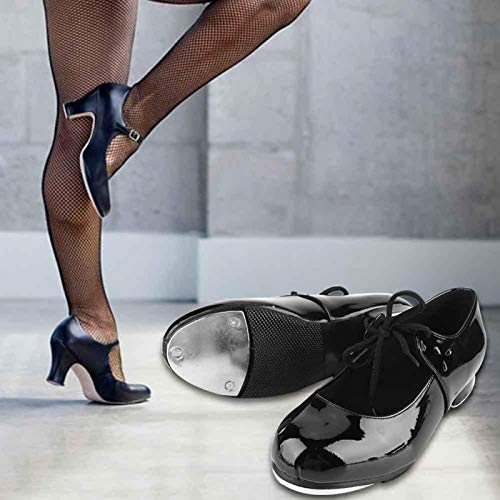 DAUERHAFT Zapatos de Baile para Mujer, cómodos de Llevar, Transpirables, Zapatos de Baile con Pasos, de Moda y clásicos, Talla 34 35 36 37 38, para Bailar(Black, 35)
