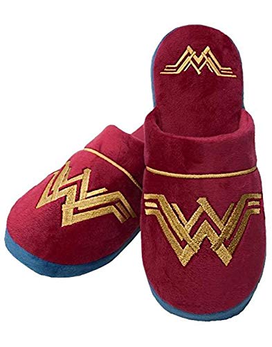 DC Comics Wonder Woman House Shoes Mujer/Señoras Red Logo Zapatillas (5-6 UK)