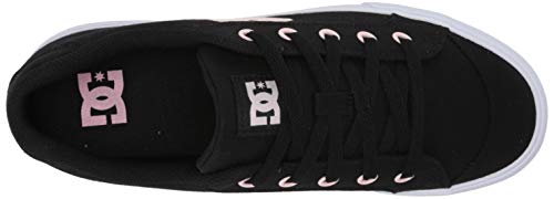 DC Women's Chelsea Skate Shoe, Black/Pink, 7.5 M US