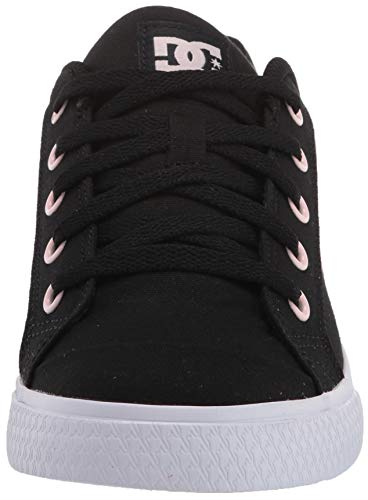 DC Women's Chelsea Skate Shoe, Black/Pink, 7.5 M US
