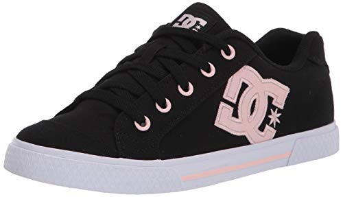 DC Women's Chelsea Skate Shoe, Black/Pink, 7.5 M US