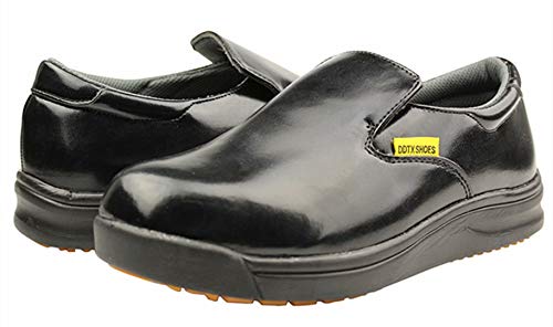 DDTX Zapatos de Cocina Unisex SRC Antiresbalones Resistentes al Aceite Ligeros Negros 47EU