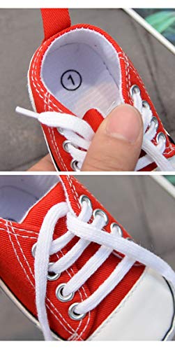 DEBAIJIA Bebé Primeros Pasos Zapatos de Lona 0-6M Niños Alpargata Suave Antideslizante Ligero Slip-on 17 EU Ejercito Verde (Tamaño Etiqueta-1)