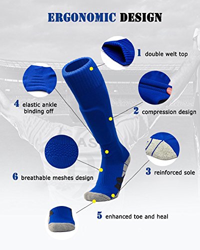 DEBAIJIA Calcetines de Fútbol Deportes al aire Libre de Medias de Fútbol Mujeres/Hombre Niños/Niñas Para Baloncesto, Lacrosse, Rugby, Hockey& Otros deportes Amarillo - S