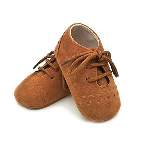 DEBAIJIA Zapatos de Bebé para 6-18 Meses Unisex Niños Niñas Primeros Pasos Pantuflas Infantiles Moda Casual Antideslizante Suave Suela Cordones Zapatos de Casa Zapatillas de Cuero