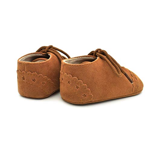 DEBAIJIA Zapatos de Bebé para 6-18 Meses Unisex Niños Niñas Primeros Pasos Pantuflas Infantiles Moda Casual Antideslizante Suave Suela Cordones Zapatos de Casa Zapatillas de Cuero