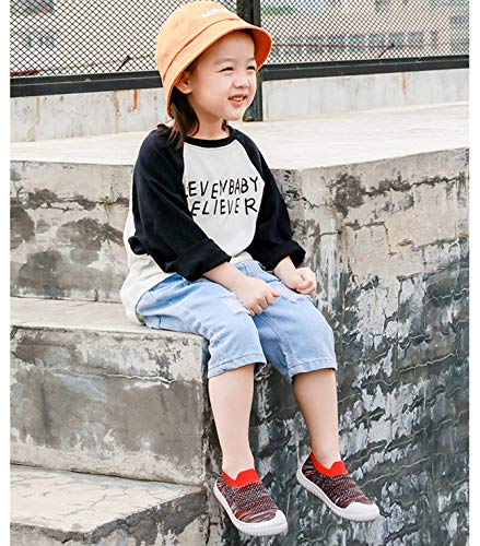 DEBAIJIA Zapatos para Niños 0-3T Bebés Caminata Niños Niñas Suela Suave Lona Antideslizantes TPR Material 17/18 EU Rojo (Tamaño Etiqueta 15)