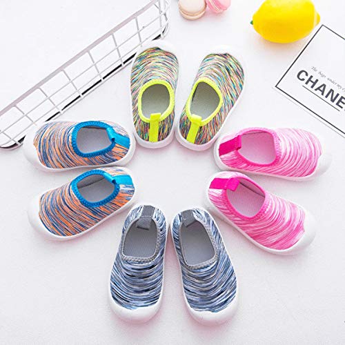 DEBAIJIA Zapatos para Niños 1-4T Bebés Caminata Zapatillas Niñas Suela Suave Malla Antideslizante TPR Material 18/19 EU Gris (Tamaño Etiqueta 15)