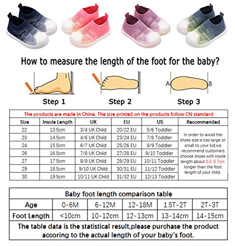 DEBAIJIA Zapatos para Niños 1-7T Bebés Caminata Zapatillas Gradiente Color Suela Suave Malla PVC Material 31/32 EU Rosa (Tamaño Etiqueta 30)
