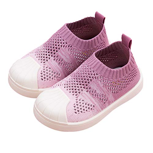 DEBAIJIA Zapatos para Niños 1-7T Bebés Caminata Zapatillas Gradiente Color Suela Suave Malla PVC Material 31/32 EU Rosa (Tamaño Etiqueta 30)