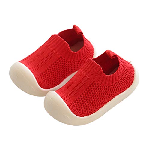 DEBAIJIA Zapatos para niños pequeños 1-5T Baby First-Walking Kid Deporte Suela Suave Malla Antideslizante Entrenador Transpirable 18/19 EU Rojo(Tamaño de Etiqueta 18)