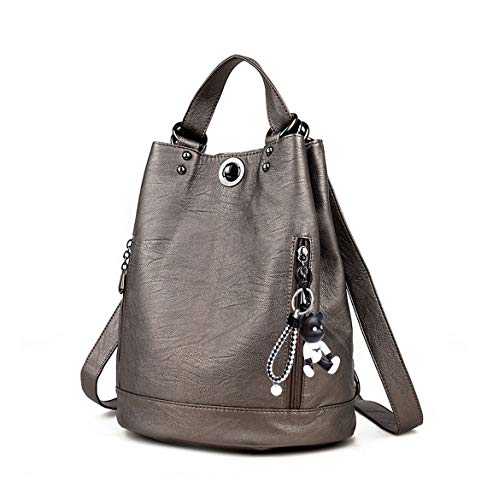 DEERWORD Mujer Bolsos Mochila Vestir Antirobo Pequeña Cuero Hombro Piel de PU Casual Bandolera Oro