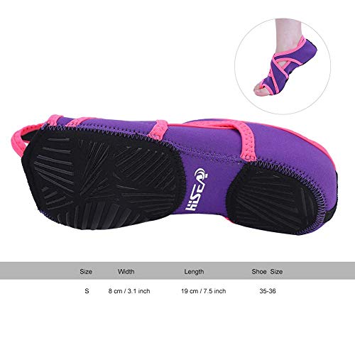 Demeras Calcetines de Yoga para Mujer Zapatos de Yoga con Punta Abierta Antideslizante para Pilates Barre Baile de Ballet Yoga gimnástico Arte marcial(S-Lavender)