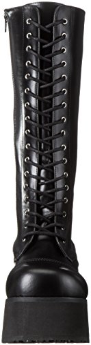 Demonia Demonia Trashville-502 - botas con forro cálido de caña media y botines Hombre, Negro (Schwarz Blk Vegan Leather), 45