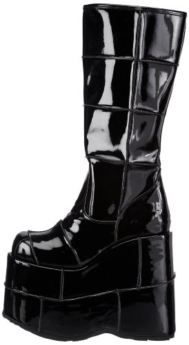 Demonia STACK-301 - Zapatos de tacón para mujer, Negro (Blk Pat), 43