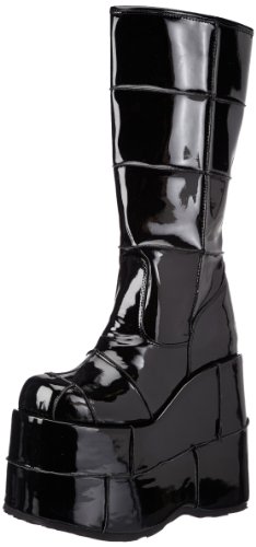 Demonia STACK-301 - Zapatos de tacón para mujer, Negro (Blk Pat), 43