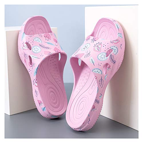 DEMXYA Sandalias de Playa Encantador patrón Estilo Casual Impermeable Transpirable Impermeable aplauso Chanclas Zapatos para niña Zapatillas eva Suave Abajo. (Color : Dark Powder, Shoe Size : 6)