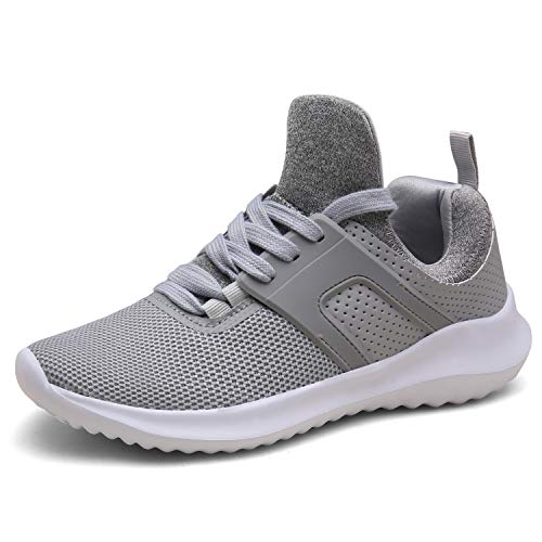 DENGBOSN Zapatillas Running para Hombre Mujer Fitness Zapatos Deportivas Ligero Sneakers Gimnasio Aire Libre y Deporte XZ666-lightgrey1-EU36