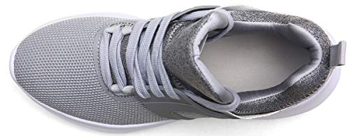 DENGBOSN Zapatillas Running para Hombre Mujer Fitness Zapatos Deportivas Ligero Sneakers Gimnasio Aire Libre y Deporte XZ666-lightgrey1-EU36