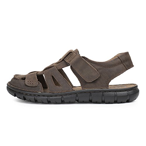 Deporte Deportiva Cross Antideslizantes Sandalias Deportivas Chanclas Zuecos Trekking Zapatos cangrejeras Cuero Playa Zapatillas Pescador(Marrón,42 EU,26CM De talón a Dedo del pie