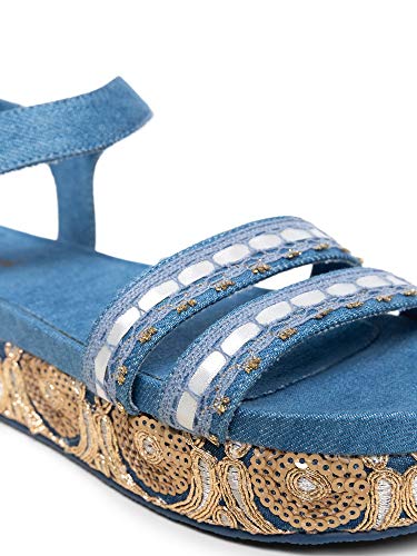 Desigual 19SSSD04 Sandalias Altos Mujeres Denim 39