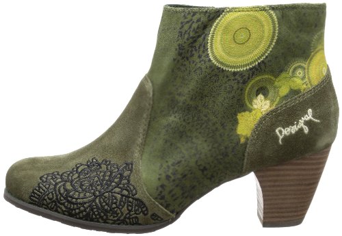 Desigual Ankle Boot Josefa - Botines Chelsea de Cuero Mujer, Color Verde, Talla 36