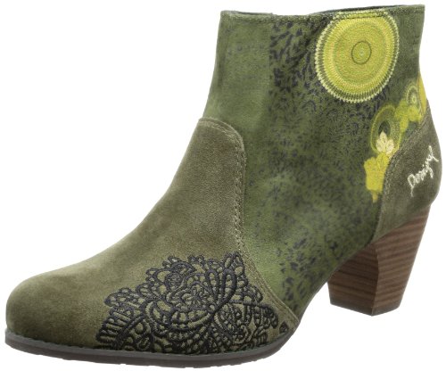 Desigual Ankle Boot Josefa - Botines Chelsea de Cuero Mujer, Color Verde, Talla 36