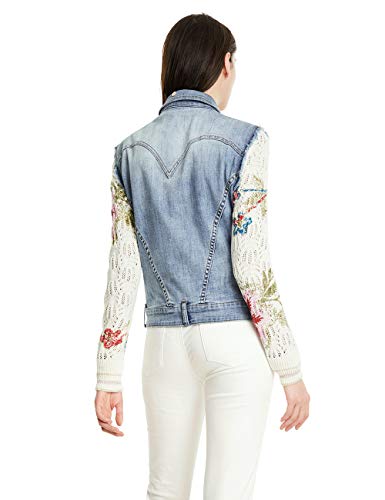 Desigual Chaq_villena Abrigo, Azul (JEANS CLARO 5007), 46 (Talla del fabricante: 44) para Mujer