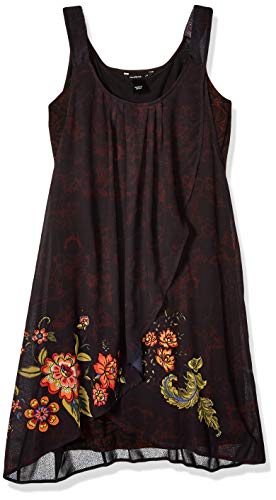 Desigual Dress Straps Julie Woman Black Vestido, Negro (Negro 2000), 38 para Mujer