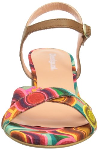 DESIGUAL Sandalia Tacón Medio - Sandalias Fashion Mujer, Color Rojo, Talla 37