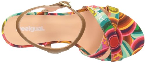 DESIGUAL Sandalia Tacón Medio - Sandalias Fashion Mujer, Color Rojo, Talla 37