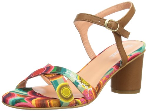 DESIGUAL Sandalia Tacón Medio - Sandalias Fashion Mujer, Color Rojo, Talla 37