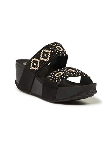 Desigual Shoes (Cycle_Beads Bn), Sandalias con Plataforma Plana Mujer, Negro (Negro 2000), 36 EU