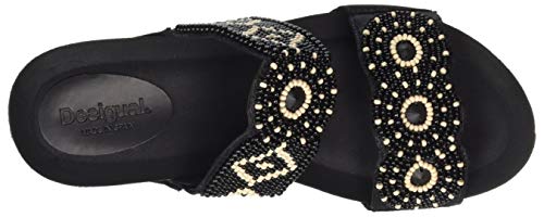 Desigual Shoes (Cycle_Beads Bn), Sandalias con Plataforma Plana Mujer, Negro (Negro 2000), 37 EU