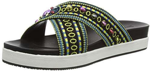 Desigual Shoes Nilo Beads, Sandalias con Plataforma Mujer, Negro 2000, 38 EU