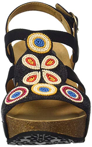 Desigual Shoes (odisea_Flower Beads), Sandalias de Talón Abierto para Mujer, Negro (Negro 2000), 37 EU