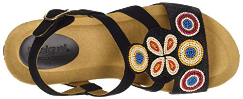 Desigual Shoes (odisea_Flower Beads), Sandalias de Talón Abierto para Mujer, Negro (Negro 2000), 37 EU