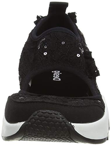Desigual Shoes Stella Lace, Sandalias con Punta Cerrada Mujer, Negro Negro 2000, 38 EU