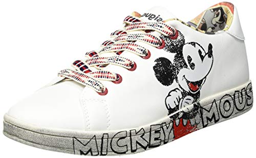 Desigual Shoes_Cosmic_Mickey, Sneakers Mujer, White, 38 EU