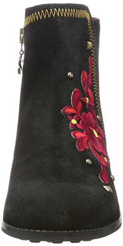 Desigual Shoes_Country Red Flower, Botas Chelsea Mujer, Negro, 41 EU