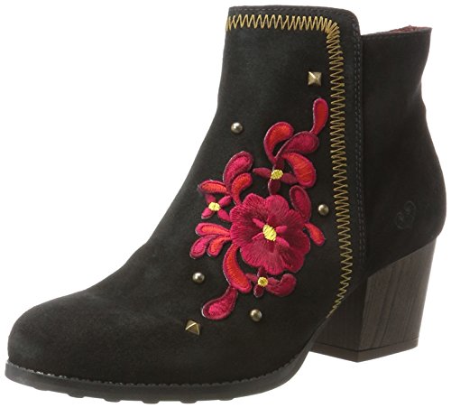 Desigual Shoes_Country Red Flower, Botas Chelsea Mujer, Negro, 41 EU