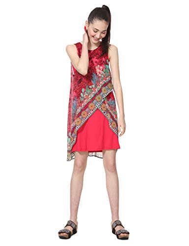 Desigual -Vestido Mujer Rojo (Carmin 3000) 40 EU